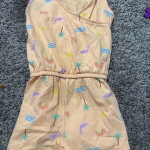 Cat & Jack Peach Girls Romper with Pastel Accents